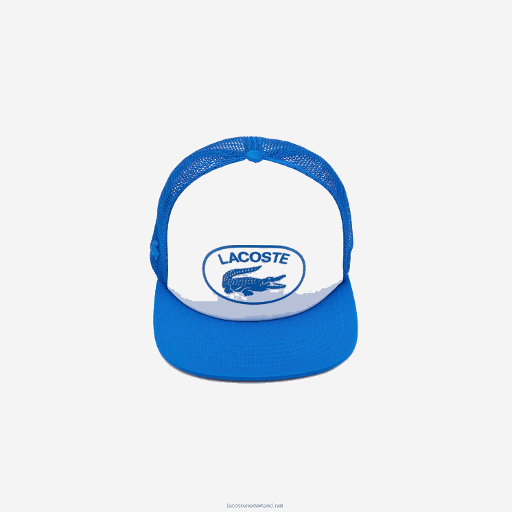 Lacoste pet van gaas en neopreen 0828H2163 blauw wit lux Heren