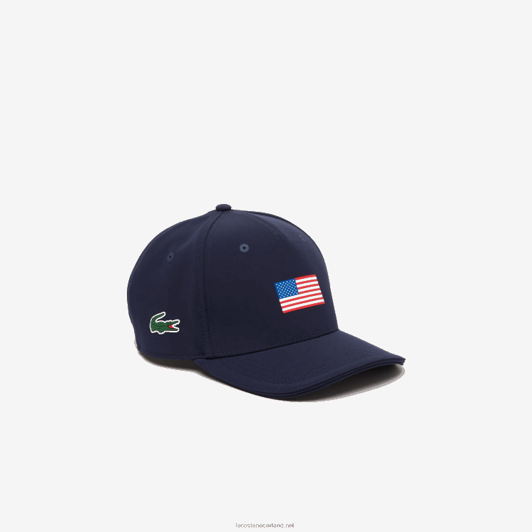Lacoste presidents cup sport amerikaanse vlag verstelbare pet 0828H2331 marineblauw 166 Heren