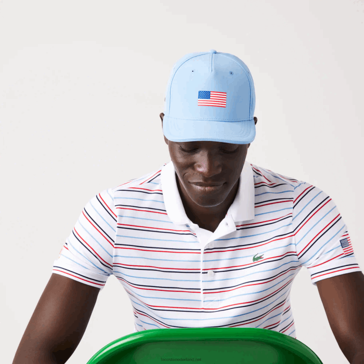 Lacoste presidents cup sport amerikaanse vlag verstelbare pet 0828H2332 blauw 5r4 Heren