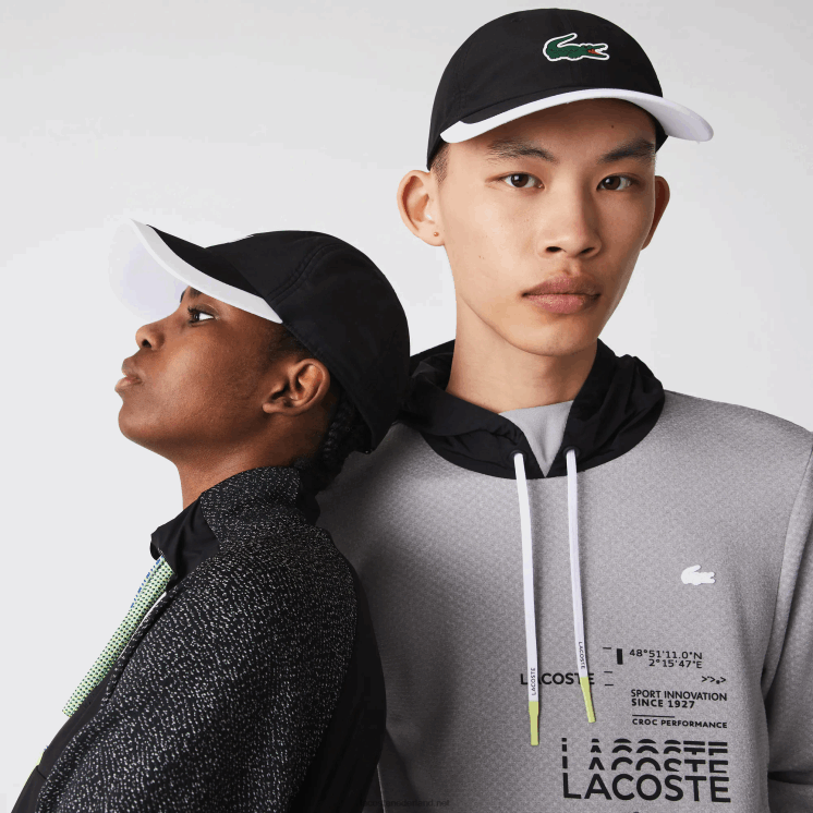 Lacoste sport lichtgewicht pet met contrasterende rand 0828H1931 zwart wit 258 Heren