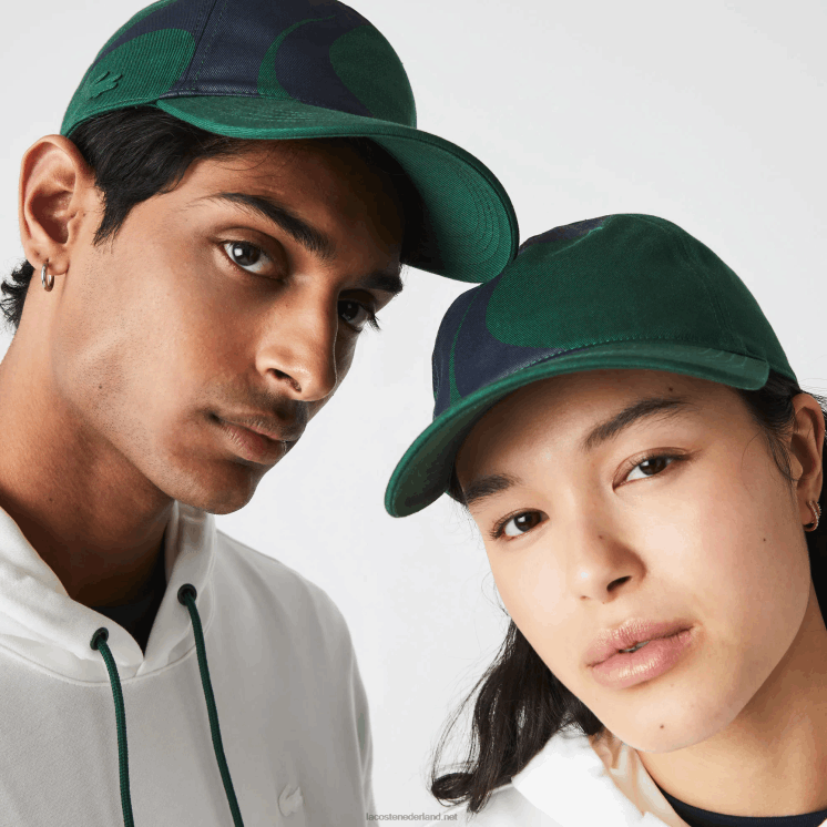 Lacoste sport x theo curin pet van biologisch katoen 0828H2327 groen marineblauw 381 Heren