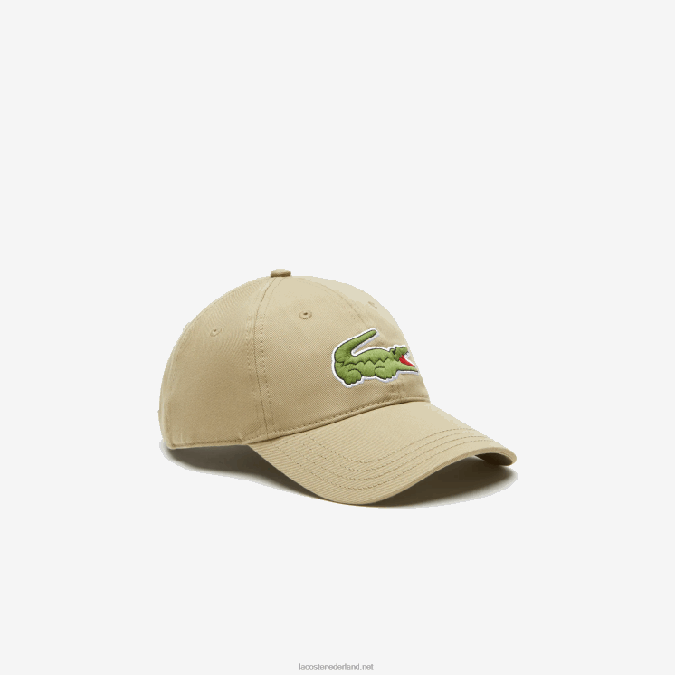 Lacoste verstelbare twill pet van biologisch katoen 0828H2138 beige cb8 Heren