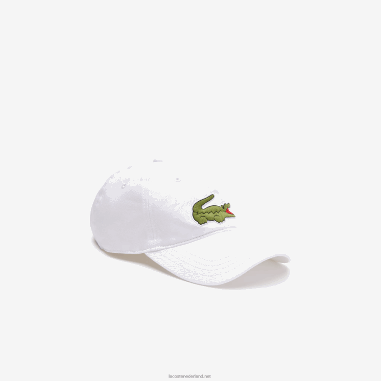 Lacoste verstelbare twill pet van biologisch katoen 0828H2139 wit 001 Heren