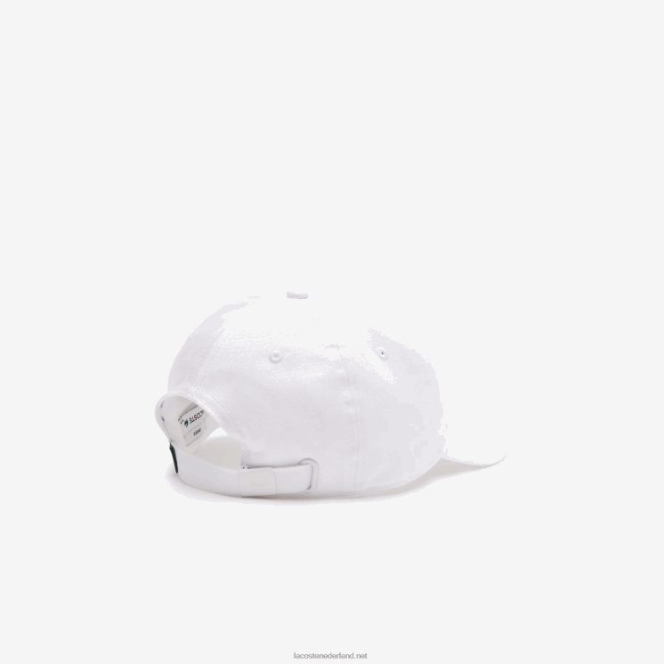 Lacoste verstelbare twill pet van biologisch katoen 0828H2139 wit 001 Heren