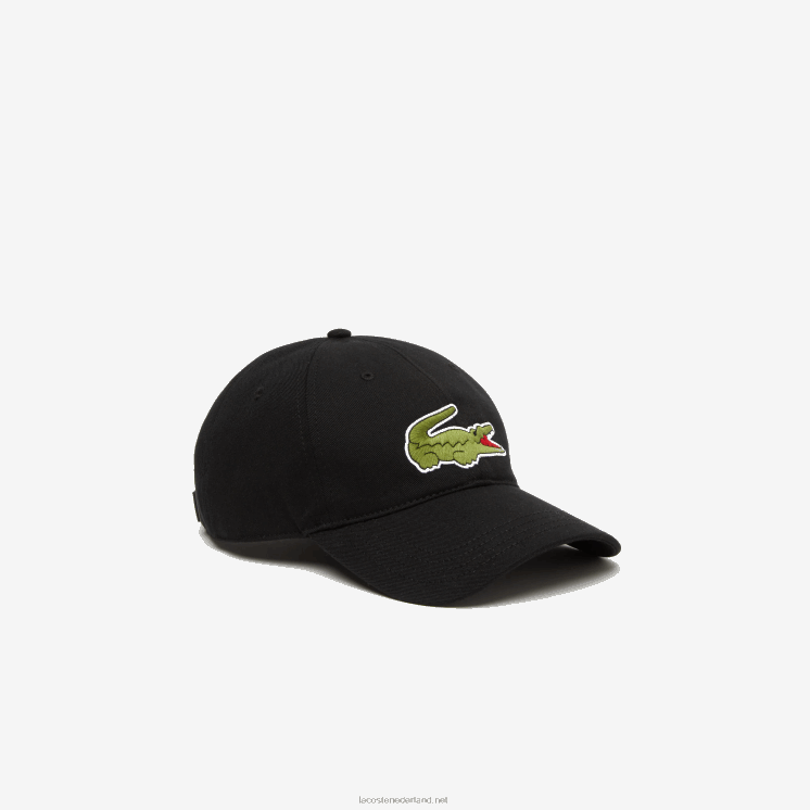 Lacoste verstelbare twill pet van biologisch katoen 0828H2140 zwart 031 Heren