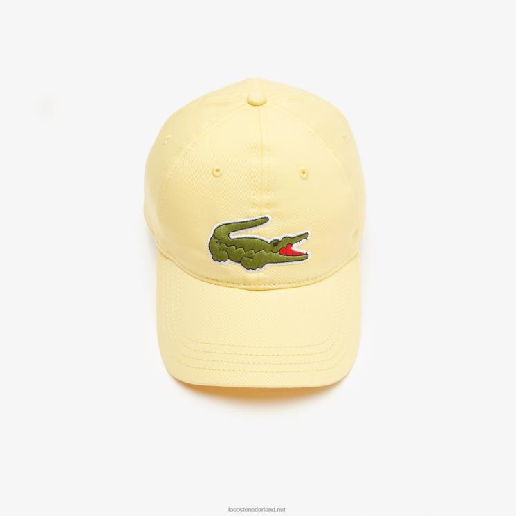 Lacoste verstelbare twill pet van biologisch katoen 0828H2155 geel 107 Heren