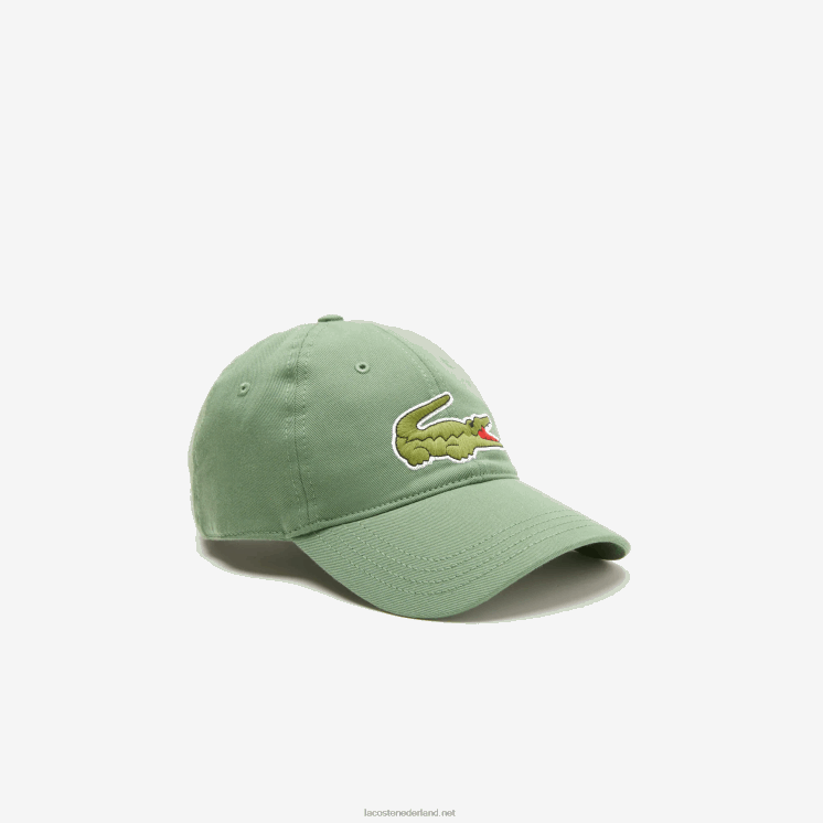 Lacoste verstelbare twill pet van biologisch katoen 0828H2178 kaki groen kx5 Heren