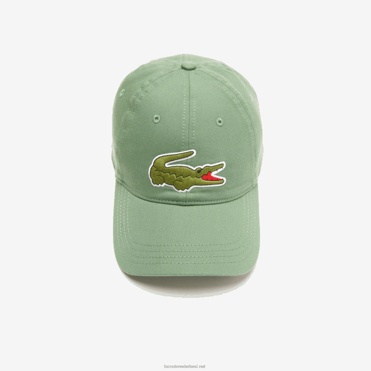 Lacoste verstelbare twill pet van biologisch katoen 0828H2178 kaki groen kx5 Heren