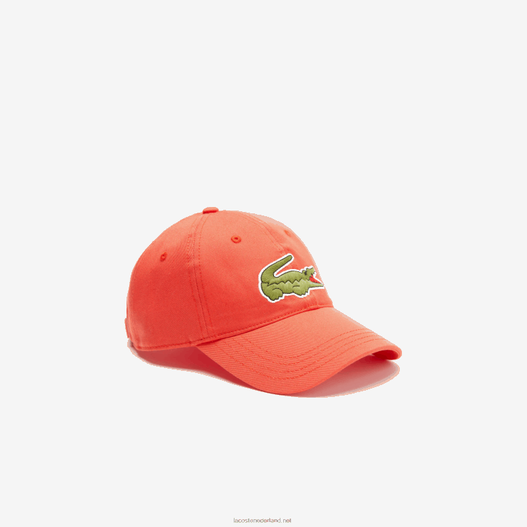 Lacoste verstelbare twill pet van biologisch katoen 0828H2187 oranje 02k Heren