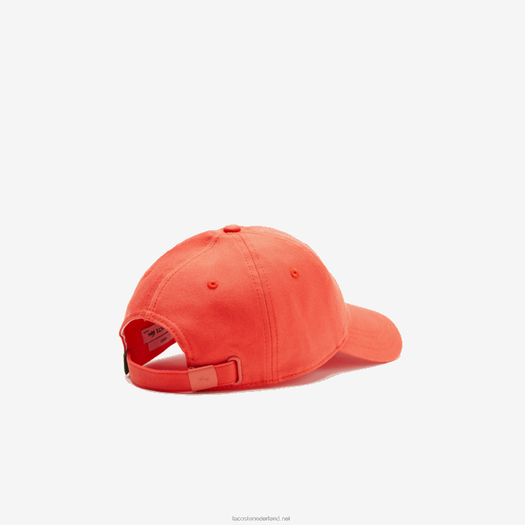 Lacoste verstelbare twill pet van biologisch katoen 0828H2187 oranje 02k Heren
