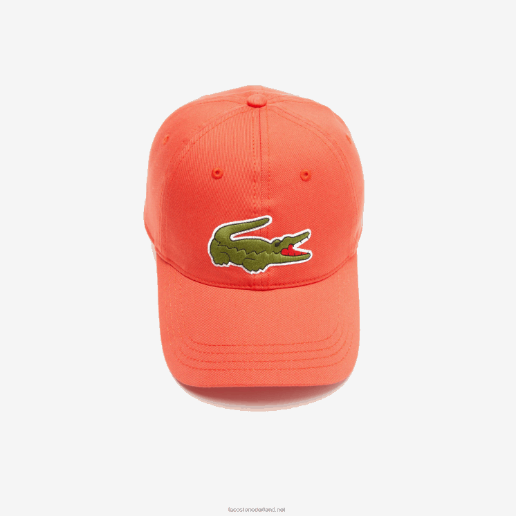 Lacoste verstelbare twill pet van biologisch katoen 0828H2187 oranje 02k Heren