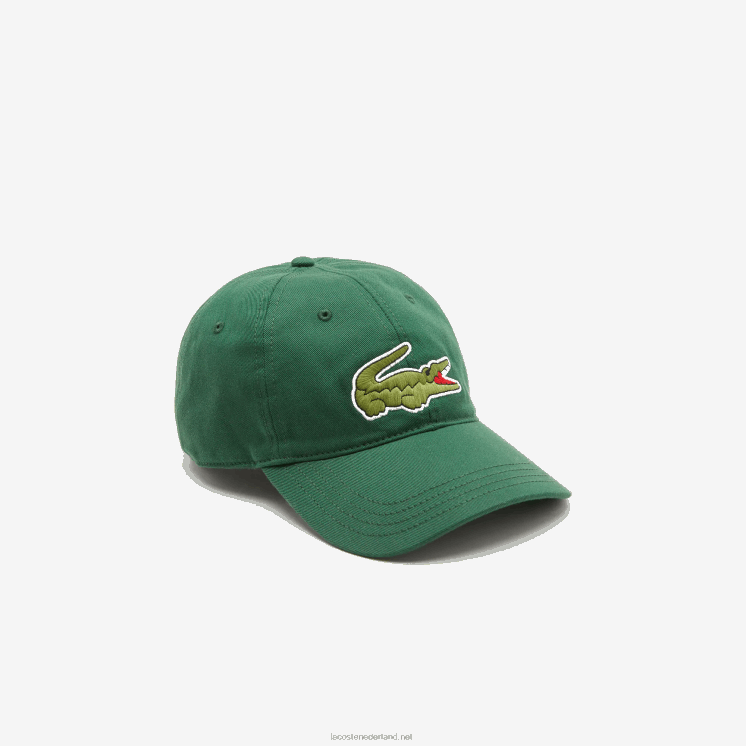 Lacoste verstelbare twill pet van biologisch katoen 0828H2268 groen 132 Heren
