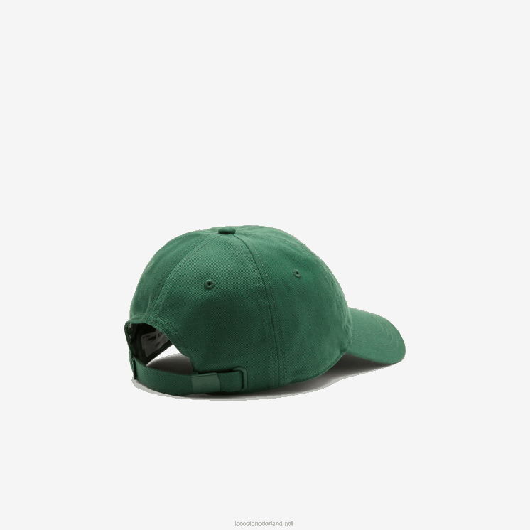 Lacoste verstelbare twill pet van biologisch katoen 0828H2268 groen 132 Heren
