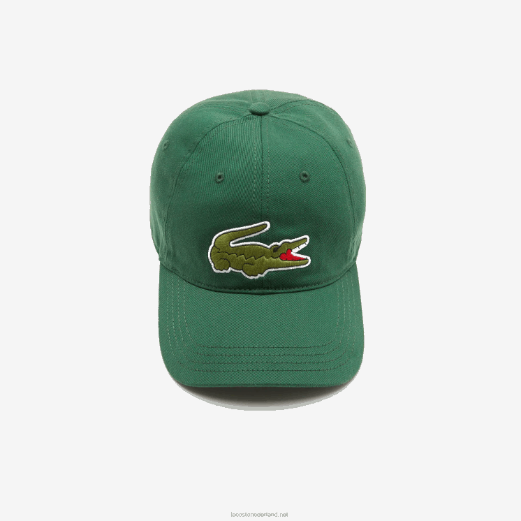 Lacoste verstelbare twill pet van biologisch katoen 0828H2268 groen 132 Heren