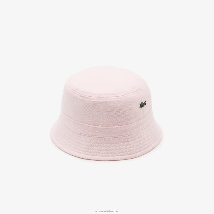 Lacoste vissershoedje van biologisch katoen 0828H2158 lichtroze t03 Heren