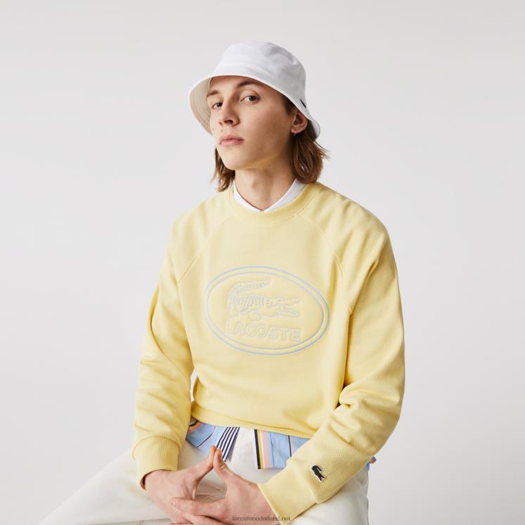 Lacoste vissershoedje van biologisch katoen 0828H2160 wit 001 Heren