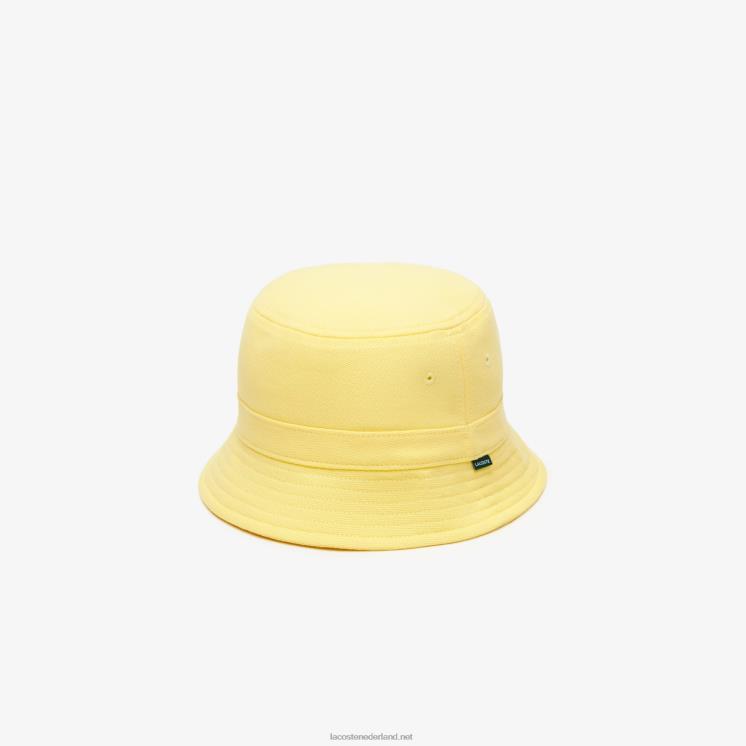 Lacoste vissershoedje van biologisch katoen 0828H2165 geel 107 Heren