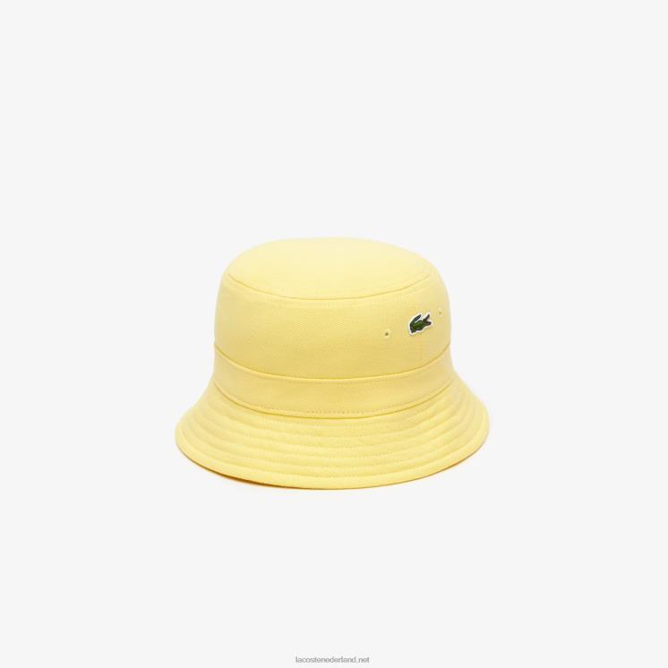 Lacoste vissershoedje van biologisch katoen 0828H2165 geel 107 Heren