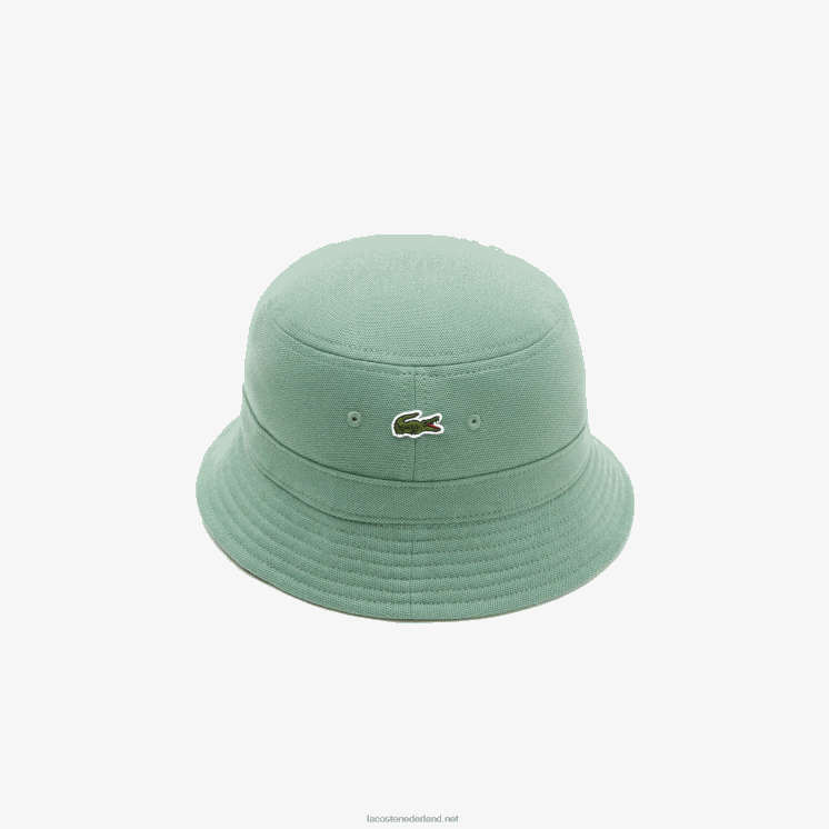 Lacoste vissershoedje van biologisch katoen 0828H2176 kaki groen kx5 Heren