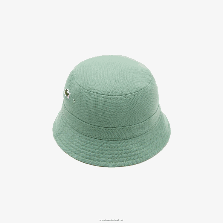 Lacoste vissershoedje van biologisch katoen 0828H2176 kaki groen kx5 Heren