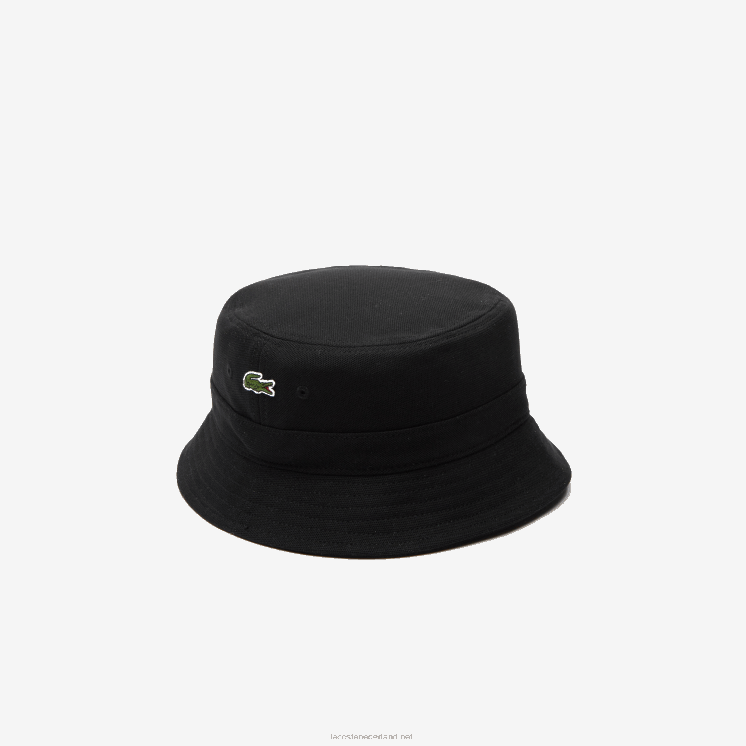 Lacoste vissershoedje van biologisch katoen 0828H2246 zwart 031 Heren