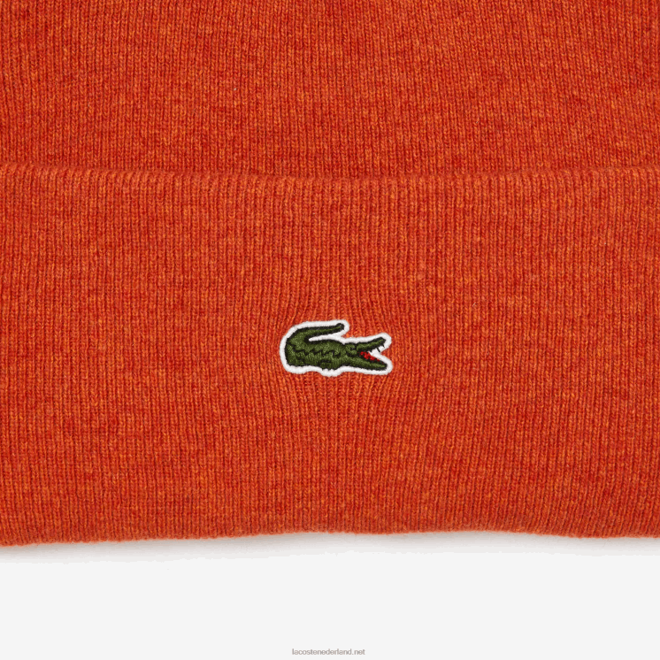 Lacoste wollen muts 0828H2292 oranje uy6 Heren