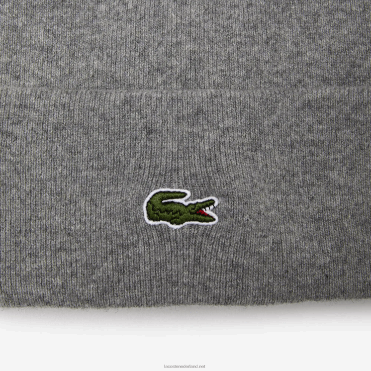Lacoste wollen muts 0828H2294 grijze knik erf Heren