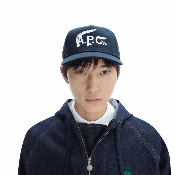 lacoste x a.p.c. pet van biologisch katoen 0828H2343 blauw wgh Heren
