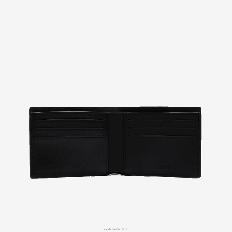 Lacoste Fitzgerald lederen portemonnee met zes kaarten 0828H1953 zwart 000 Heren