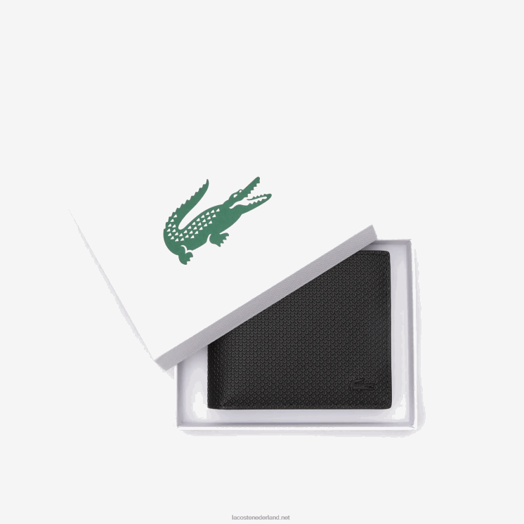 Lacoste chantaco kalfsleren portemonnee 0828H1995 zwart 000 Heren