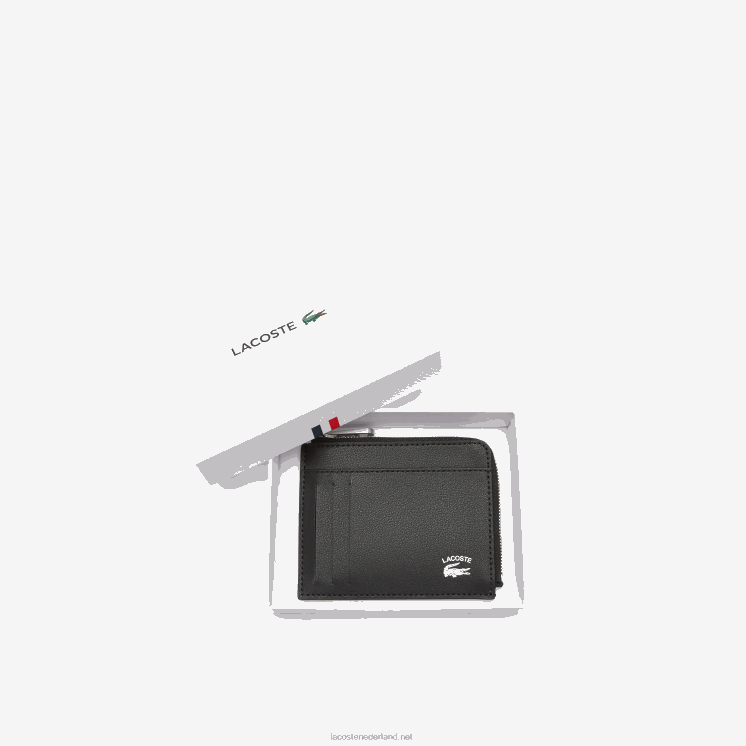 Lacoste contrasterende inscriptie zip kaarthouder 0828H2134 zwart 000 Heren