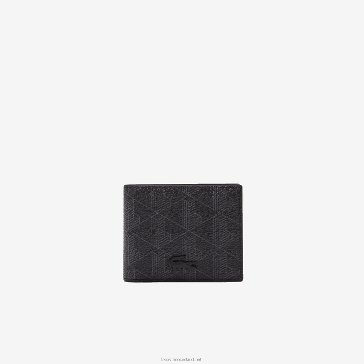 Lacoste de blend kleine canvas portemonnee met monogram 0828H2044 monogram zwart grijs h45 Heren