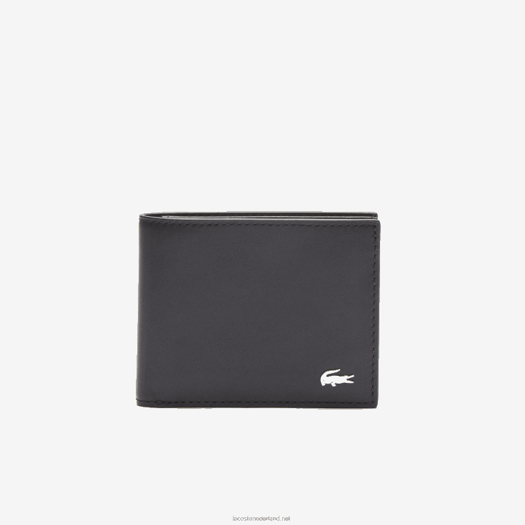Lacoste fitzgerald lederen portefeuille 0828H2029 zwart 000 Heren