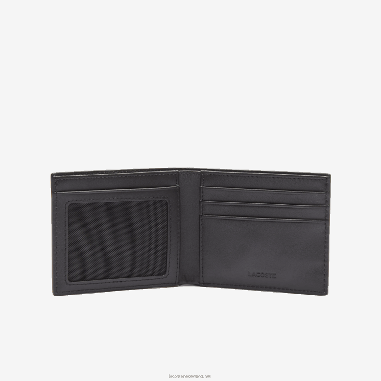 Lacoste fitzgerald lederen portefeuille 0828H2029 zwart 000 Heren