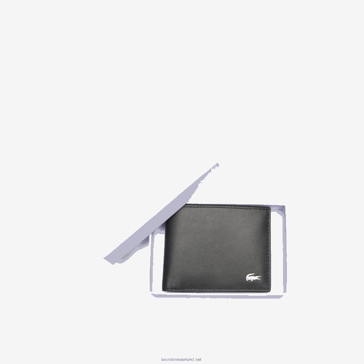 Lacoste fitzgerald lederen portefeuille 0828H2029 zwart 000 Heren
