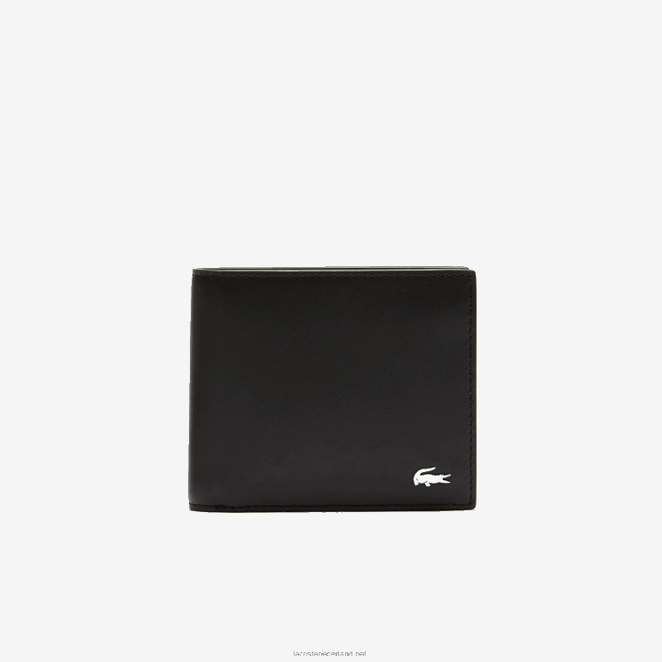 Lacoste fitzgerald lederen portemonnee 0828H1943 zwart 000 Heren