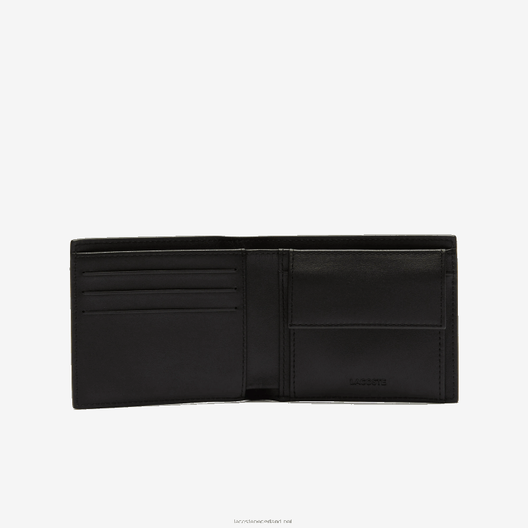Lacoste fitzgerald lederen portemonnee 0828H1943 zwart 000 Heren