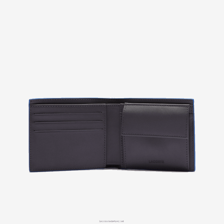 Lacoste fitzgerald lederen portemonnee 0828H1946 magneet lazuli g74 Heren