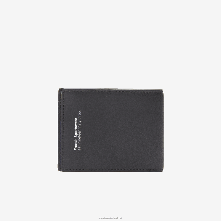 Lacoste interieur kaartsleuf opvouwbare portemonnee 0828H1994 zwart 000 Heren