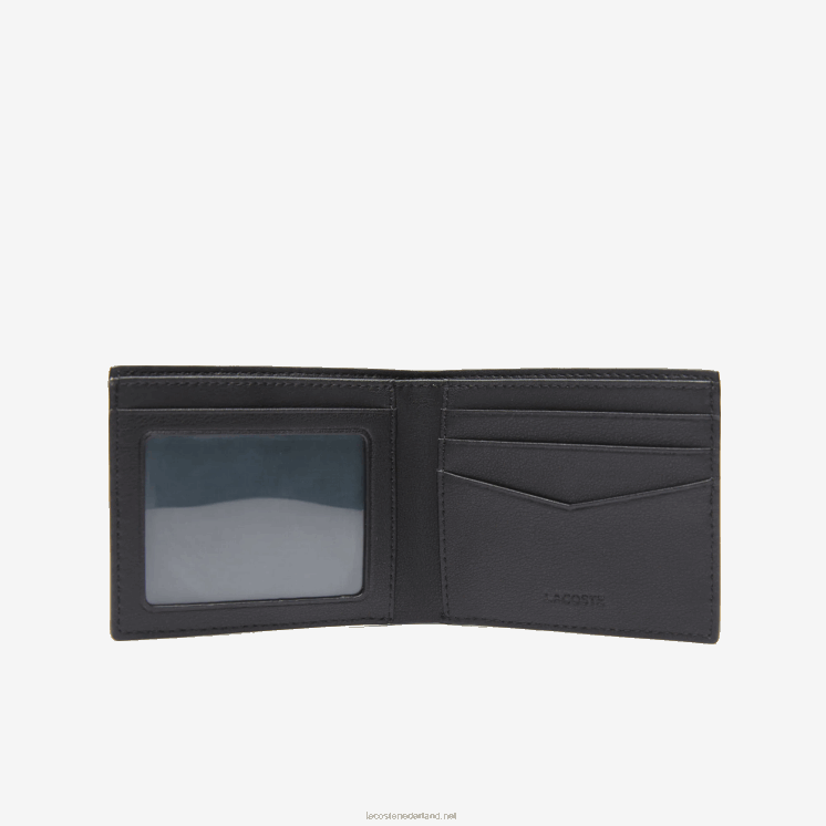 Lacoste interieur kaartsleuf opvouwbare portemonnee 0828H1994 zwart 000 Heren