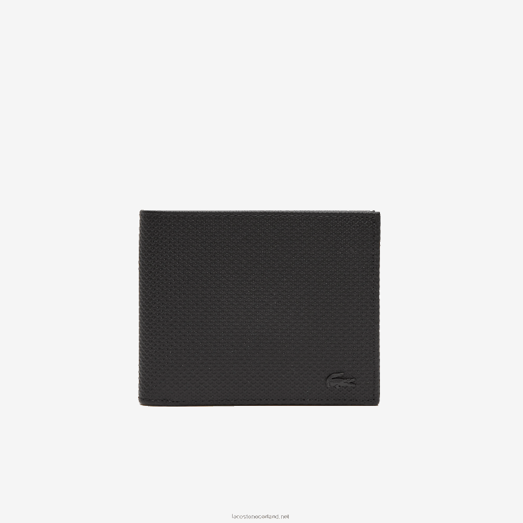 Lacoste opvouwbare portemonnee van kalfsleer 0828H2125 zwart 000 Heren