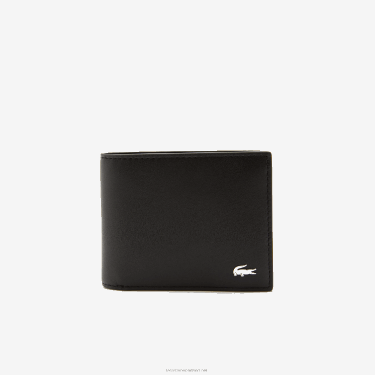 Lacoste portemonnee en bijpassende sleutelhanger cadeauset 0828H2127 zwart 000 Heren