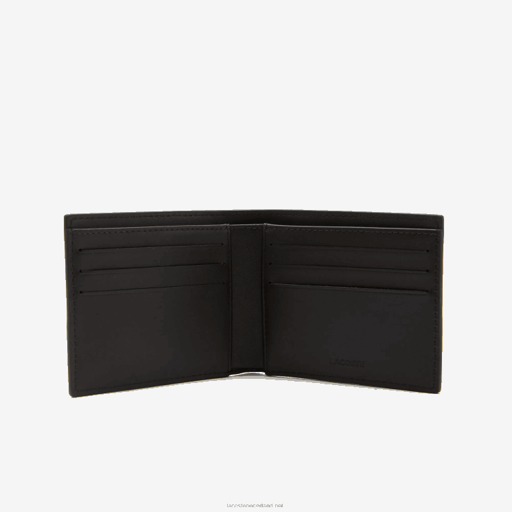 Lacoste portemonnee en bijpassende sleutelhanger cadeauset 0828H2127 zwart 000 Heren