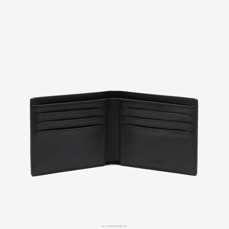 Lacoste portemonnee en logo sleutelhanger cadeauset 0828H1986 zwart 000 Heren