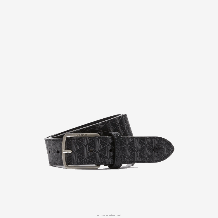 Lacoste Geweven riem met tonggesp en monogram 0828H2099 monogram zwart grijs h45 Heren
