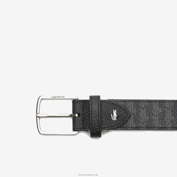 Lacoste Geweven riem met tonggesp en monogram 0828H2099 monogram zwart grijs h45 Heren