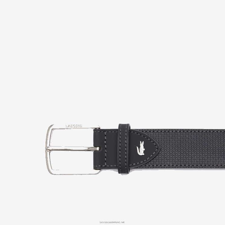 Lacoste Omkeerbare piqué lederen riem met gegraveerde gesp 0828H2079 28 Heren