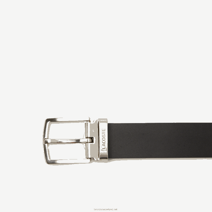 Lacoste cadeauset met speld en platte gespriem 0828H2111 zwarte magneet j10 Heren