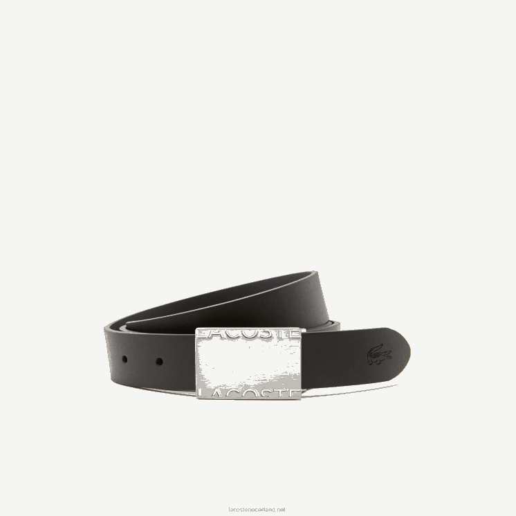 Lacoste cadeauset met speld en platte gespriem 0828H2111 zwarte magneet j10 Heren
