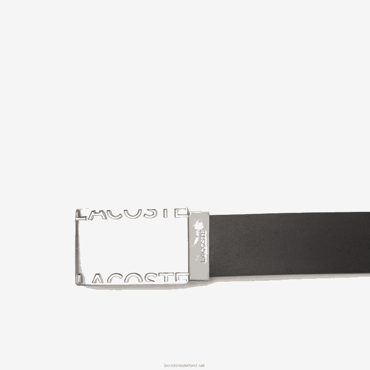 Lacoste cadeauset met speld en platte gespriem 0828H2111 zwarte magneet j10 Heren
